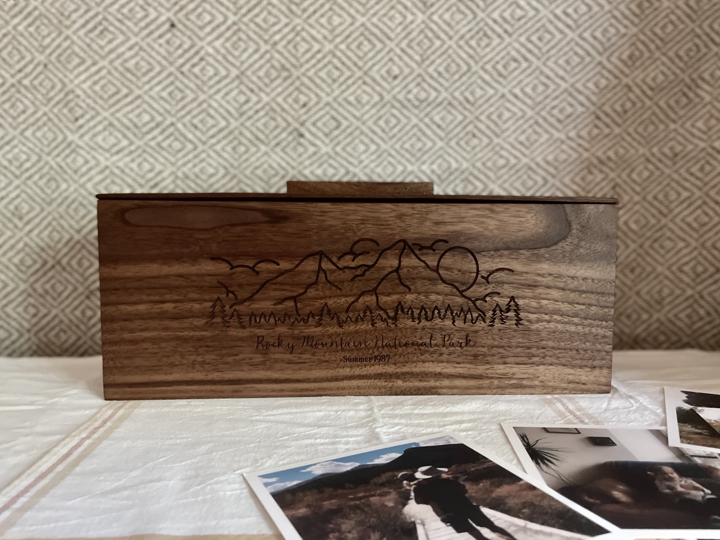 Personalized Photo Box, Engraved Keepsake Box, Recipe Box, Large Picture Box  — Hurd & Honey